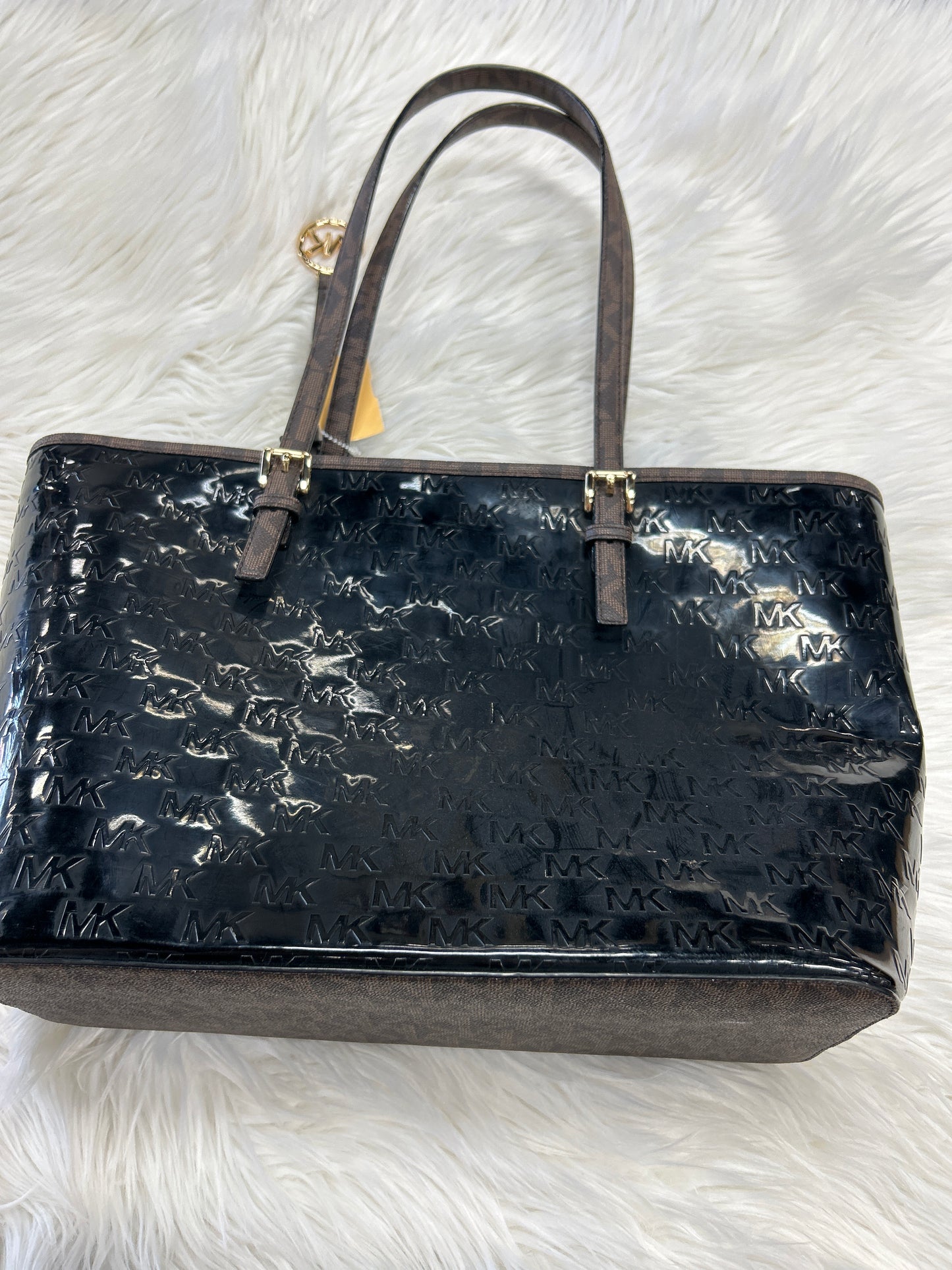 Handbag Designer By Michael Kors In Black & Brown, Size:Large