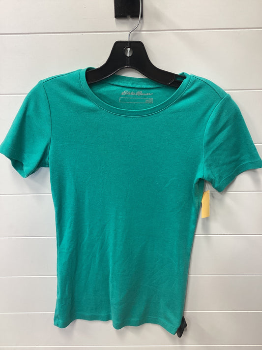 Top Ss Basic By Eddie Bauer In Teal, Size:Xs
