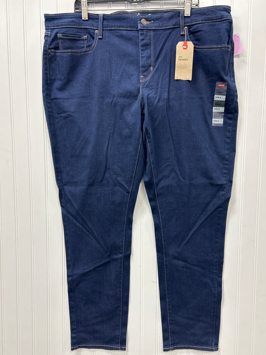 Jeans Skinny By Levis In Blue Denim, Size:24