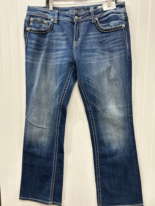 Jeans Boot Cut By Miss Me In Blue Denim, Size:14
