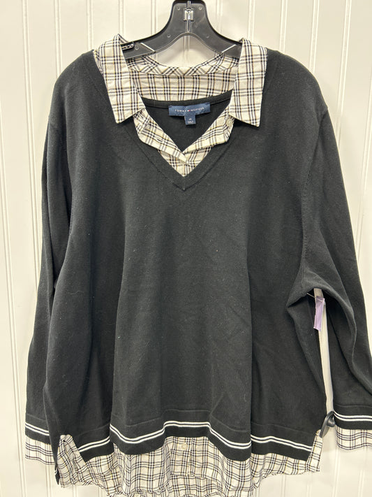 Top Ls By Tommy Hilfiger In Black, Size:2X