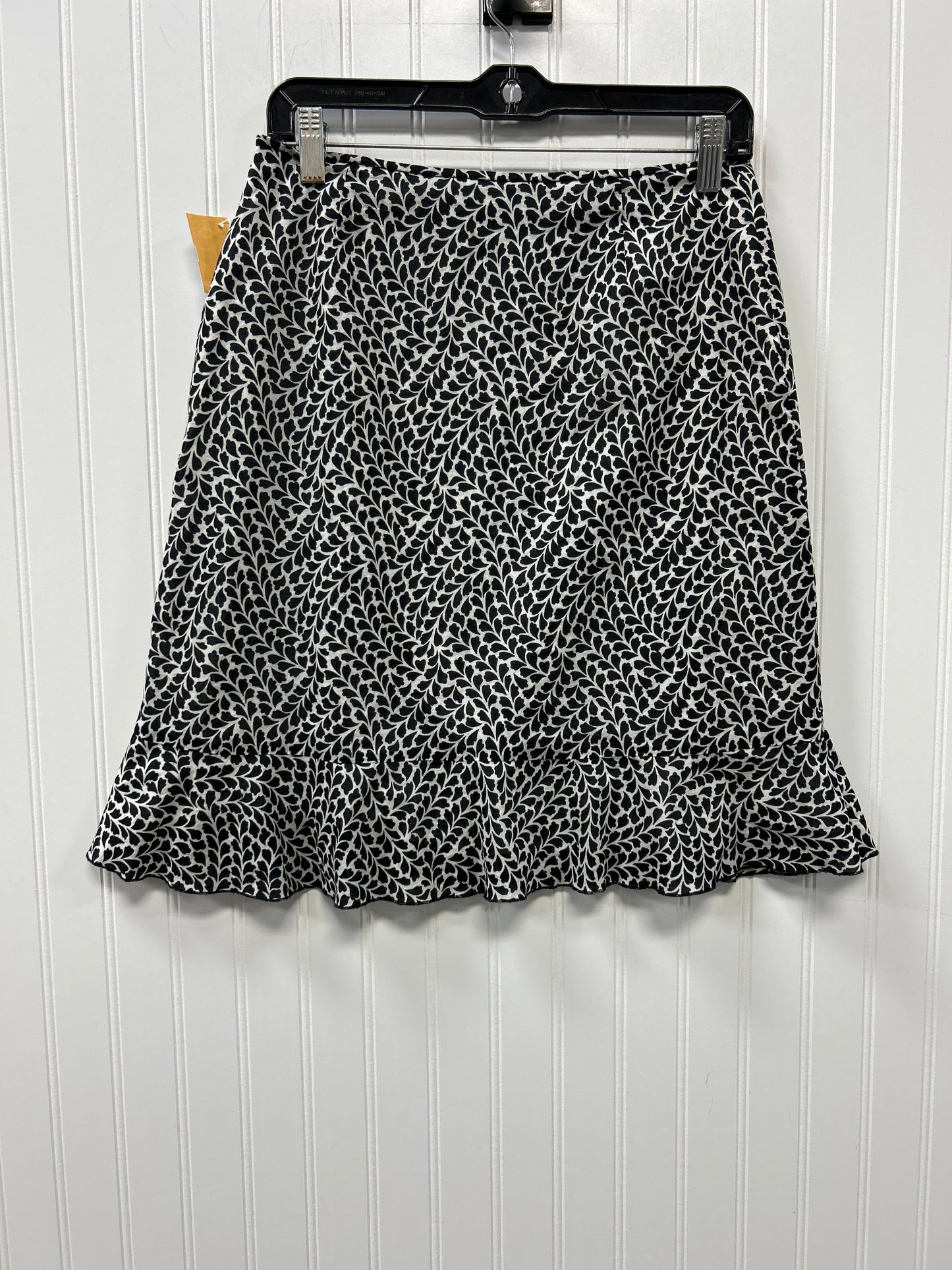 Skirt Midi By Ann Taylor In Black & White, Size:6P