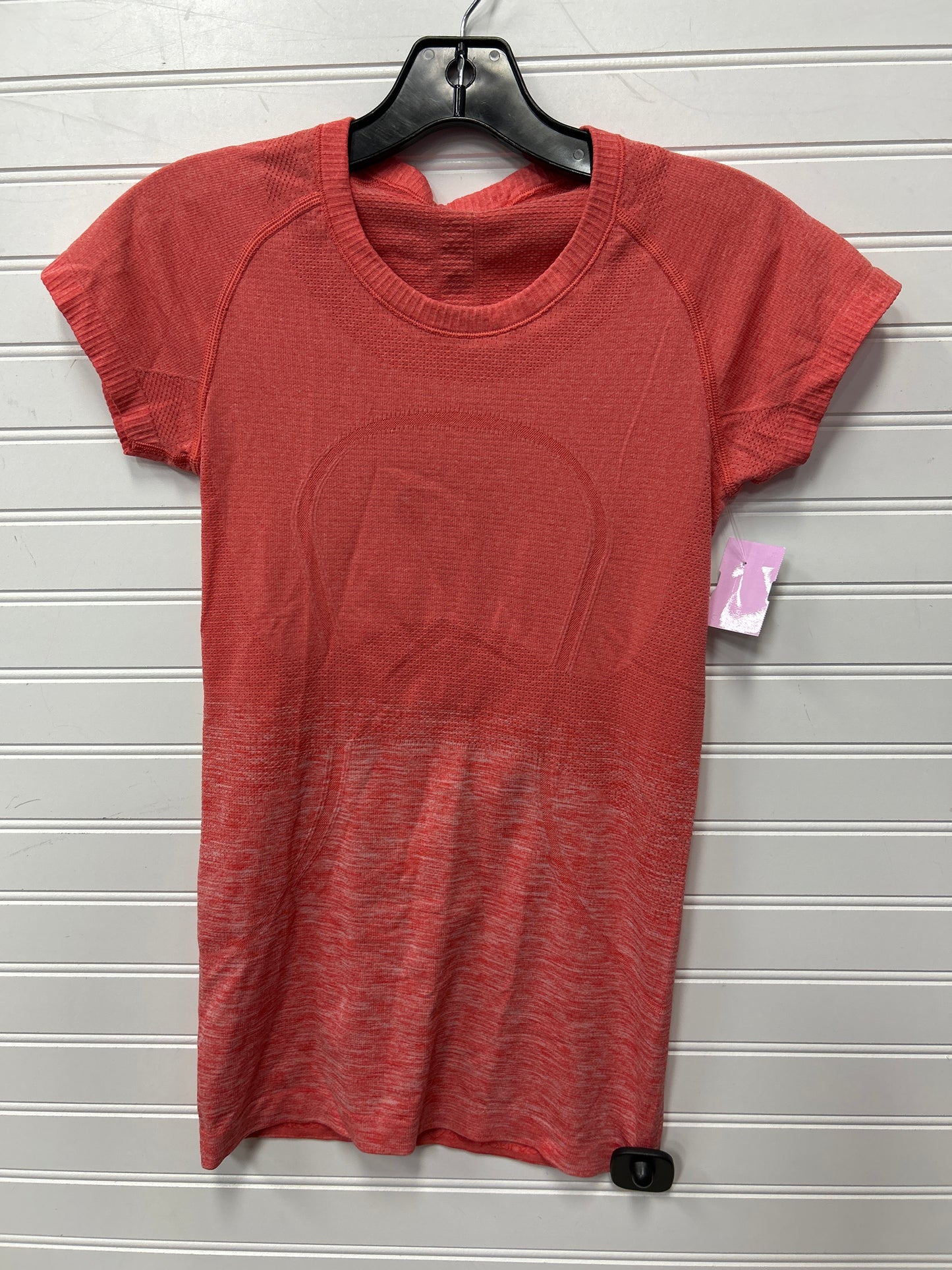 Athletic Top Ss By Lululemon In Orange, Size:4