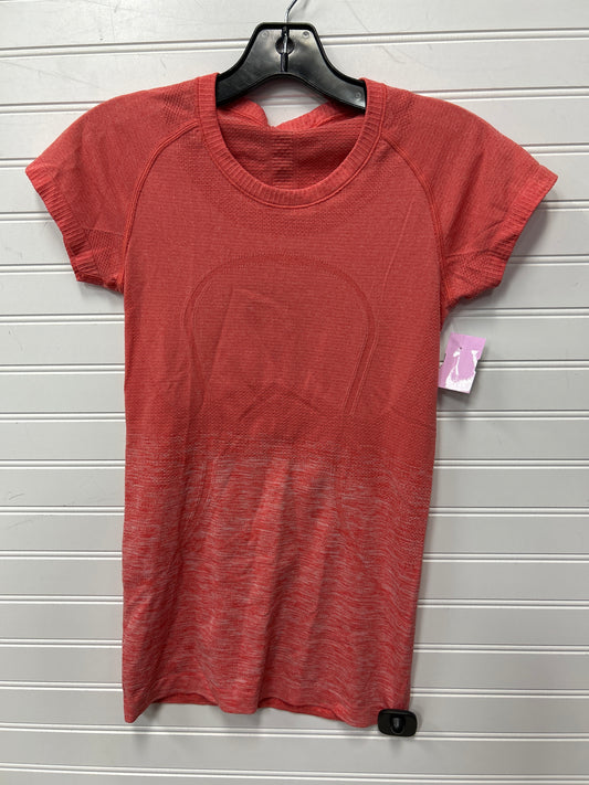 Athletic Top Ss By Lululemon In Orange, Size:4