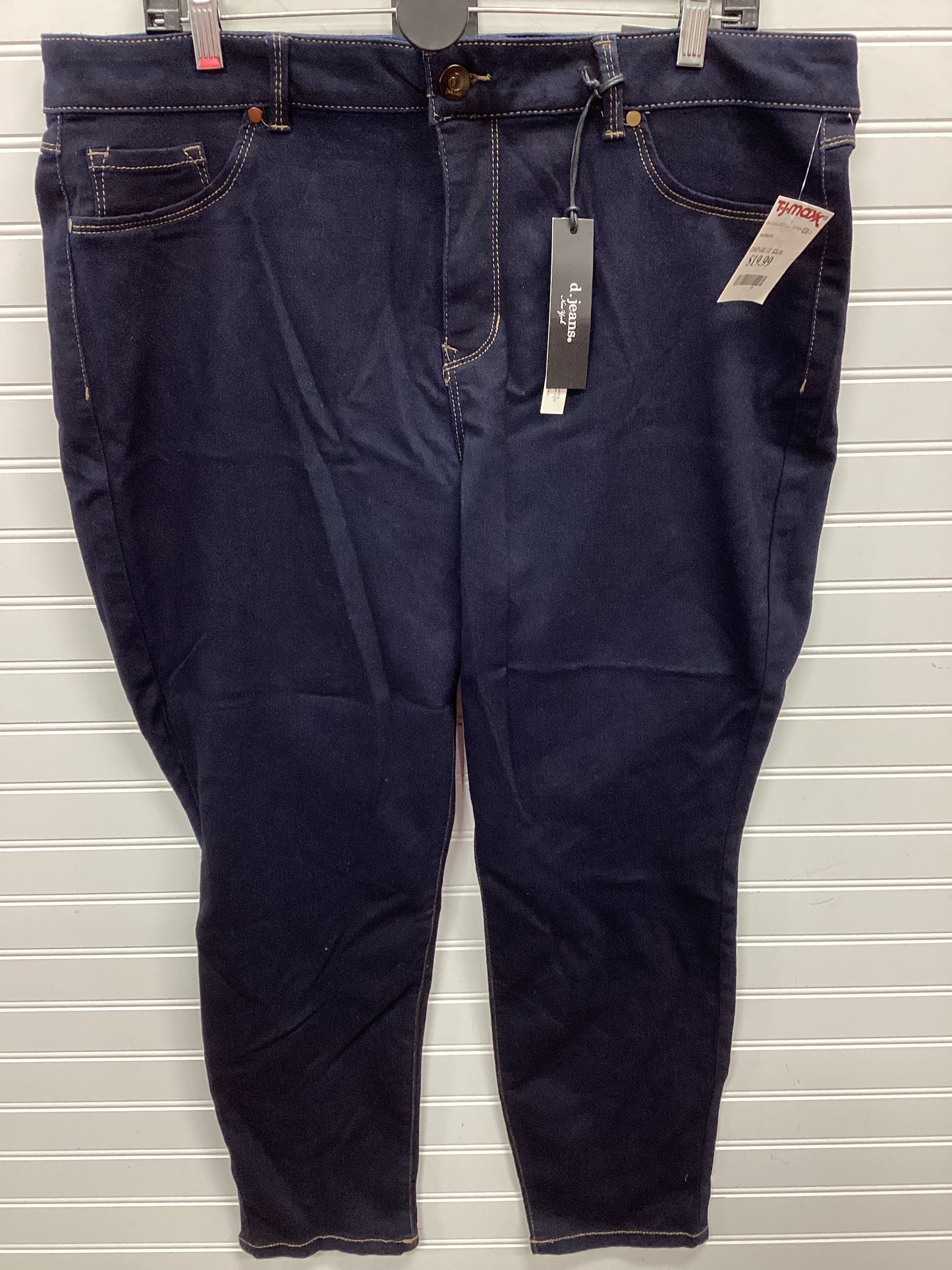 Jeans Skinny By D Jeans In Blue Denim, Size:20