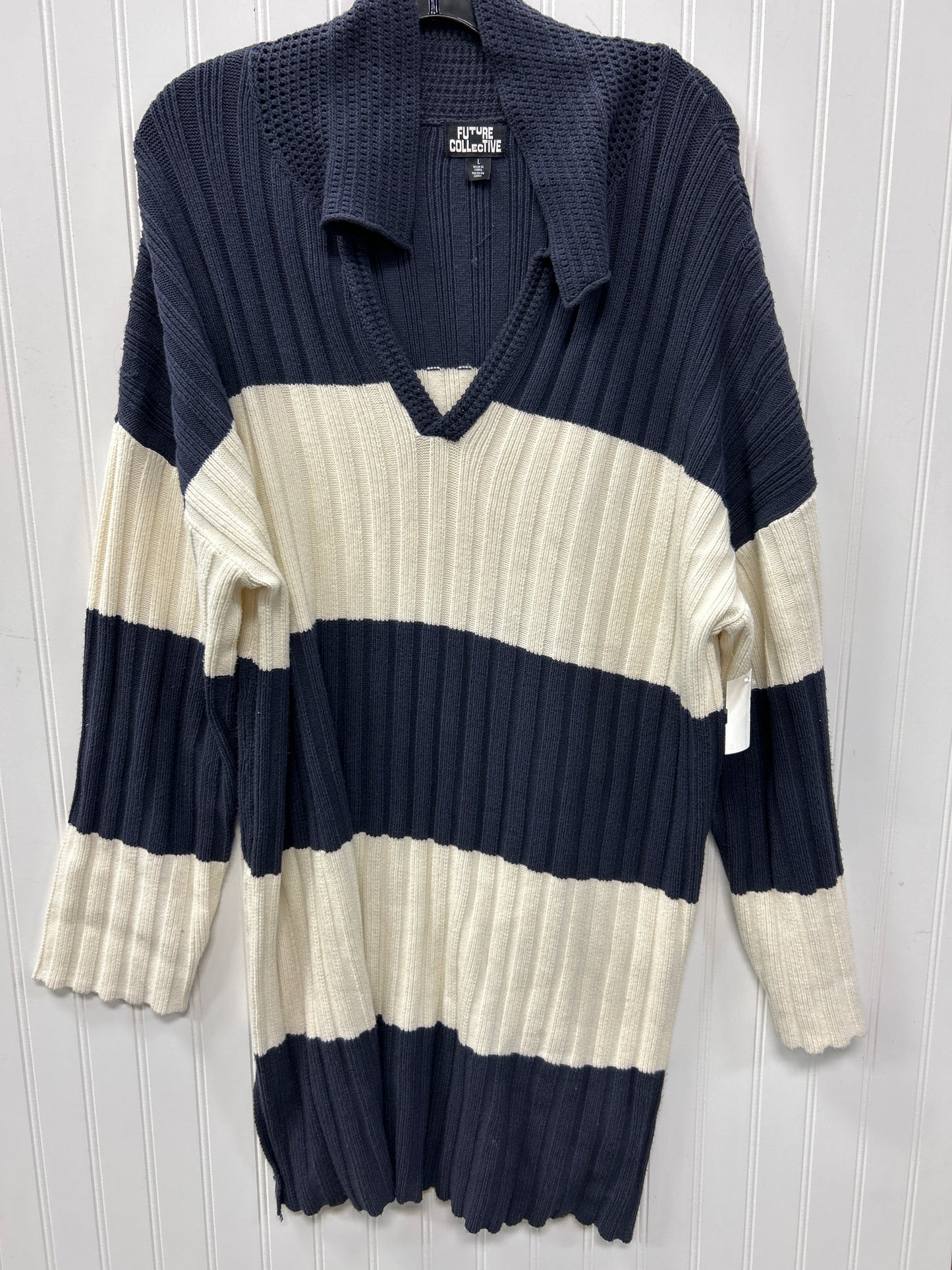 Dress Sweater By Future Collective In Blue, Size:L