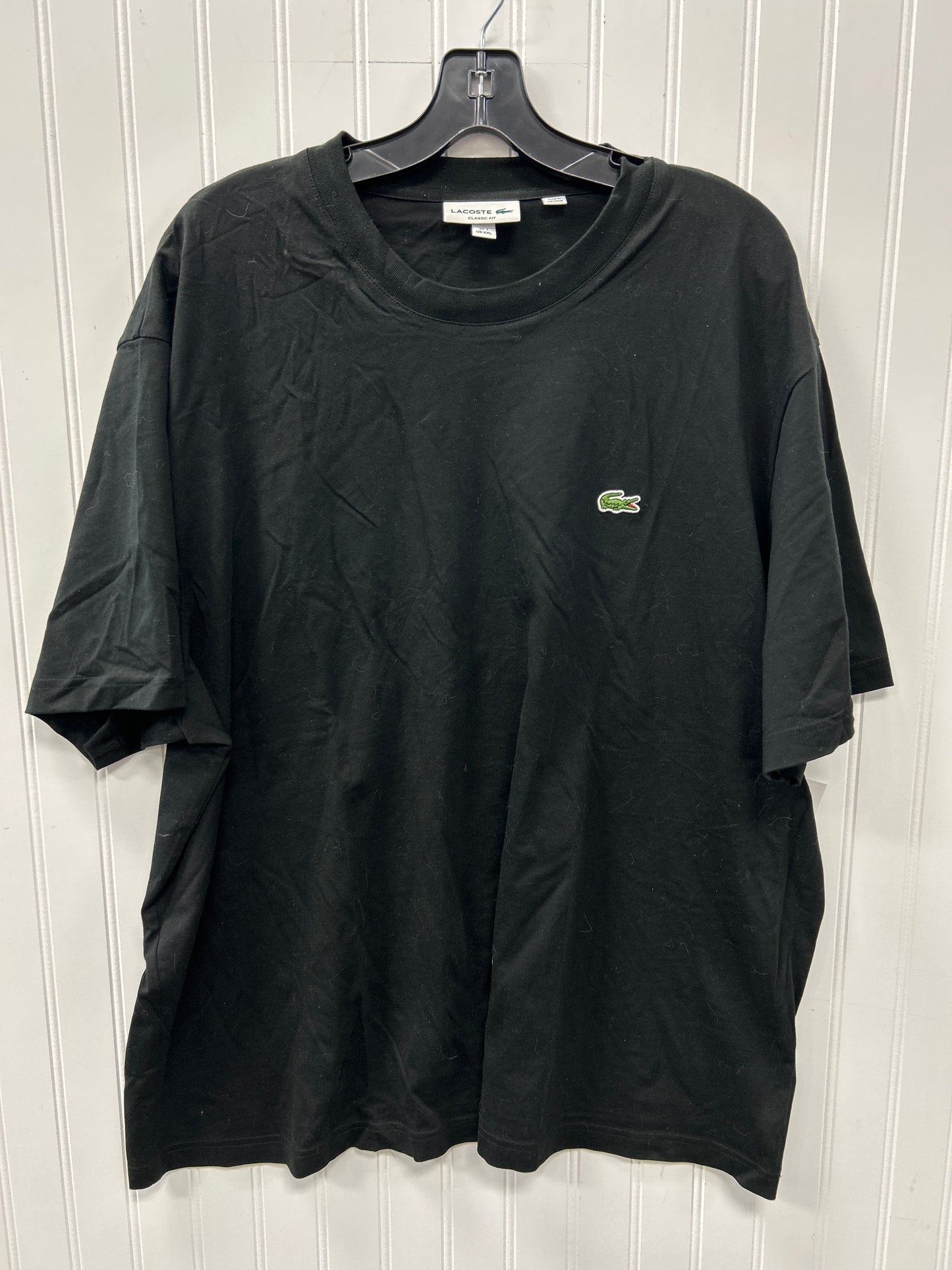 Top Ss By Lacoste In Black, Size:2X