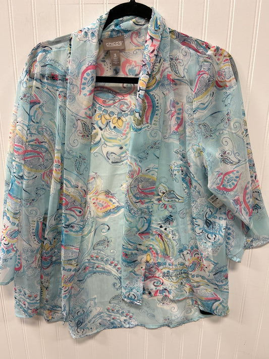 Kimono By Chicos In Blue, Size:Xl