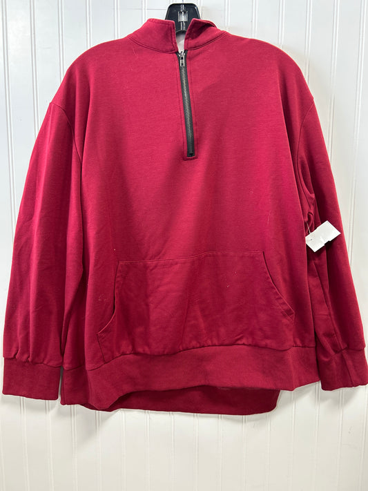 Athletic Top Ls Collar By Clothes Mentor In Red, Size:2X