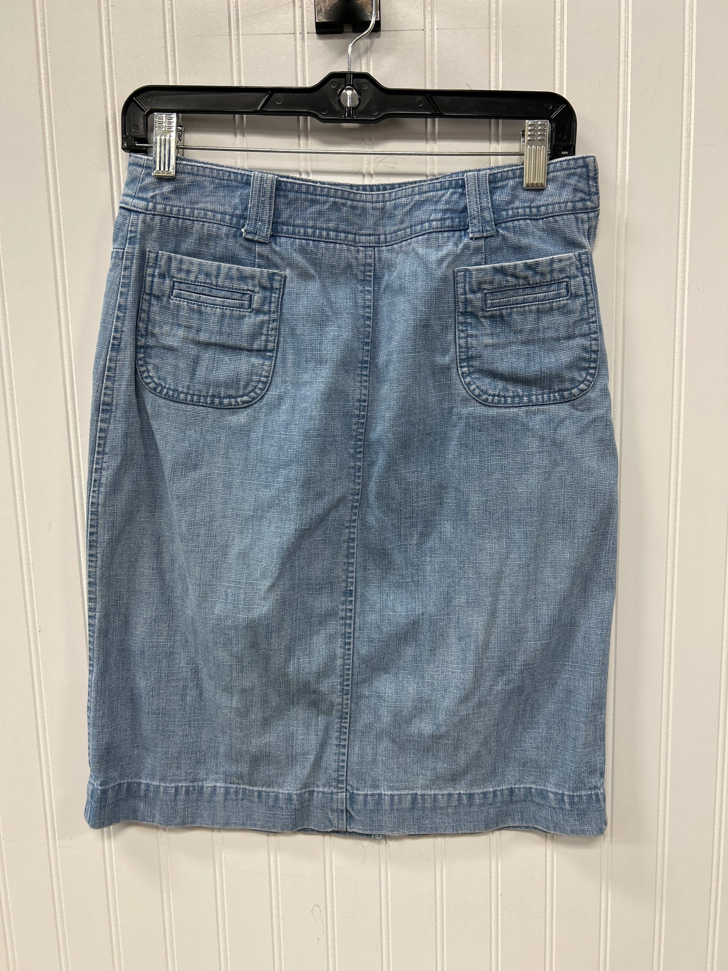 Skirt Midi By Talbots In Blue Denim, Size:6