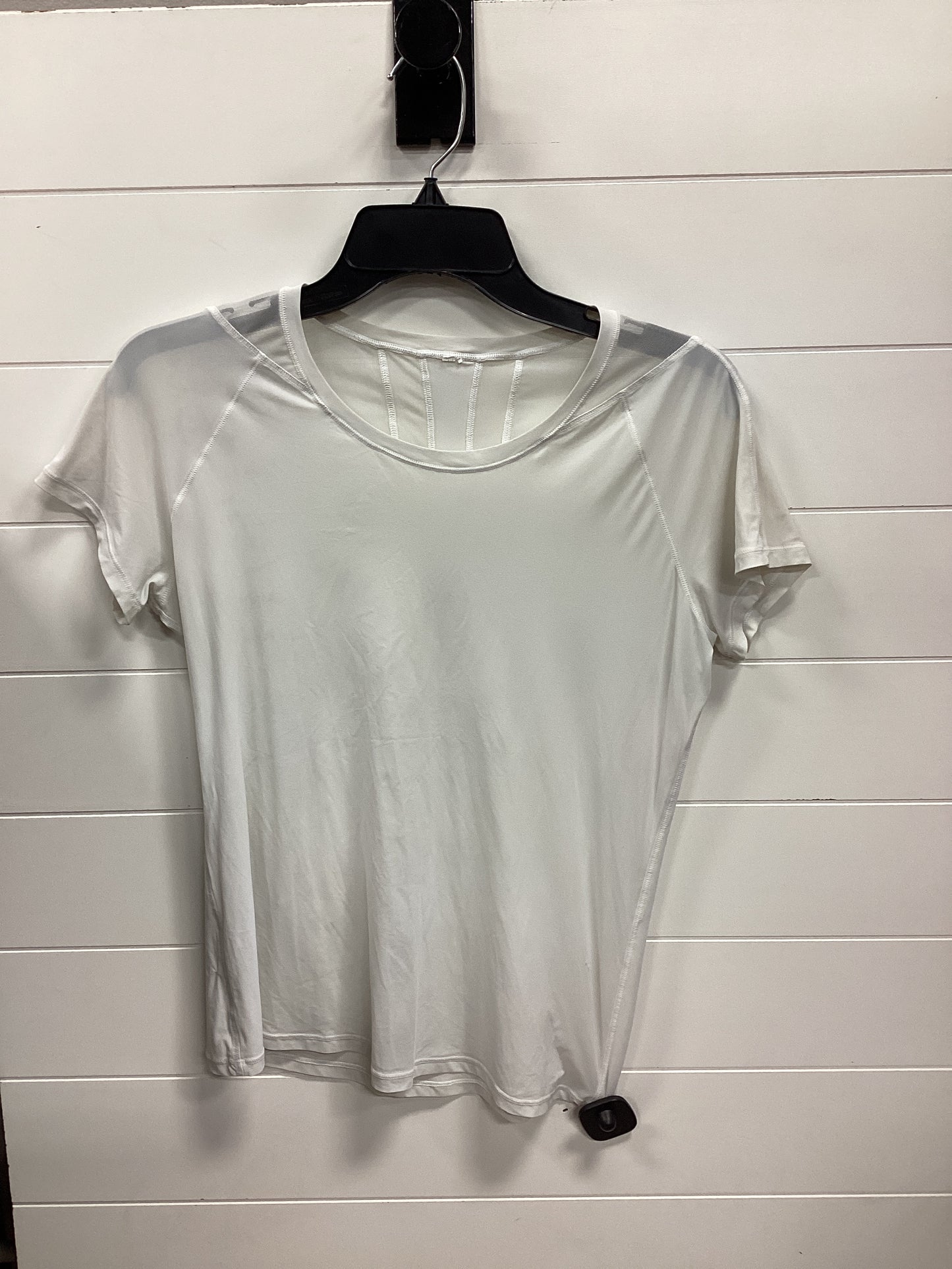 Athletic Top Ss By Lululemon In White, Size:S