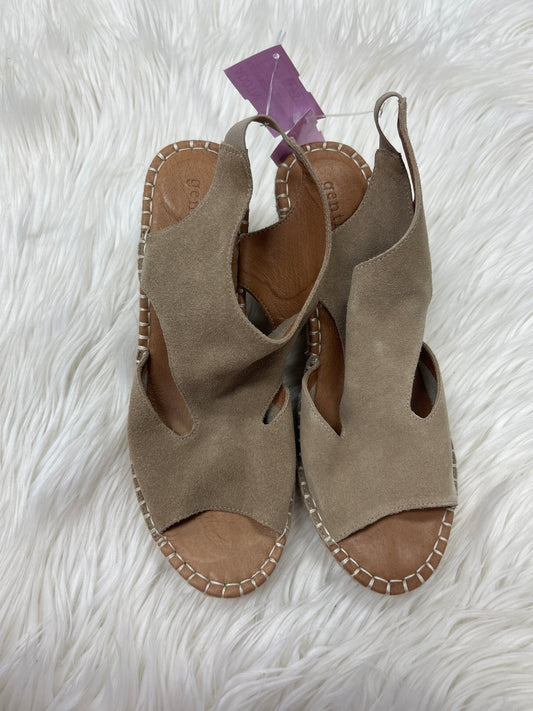 Sandals Heels Wedge By Gentle Souls In Taupe, Size:10