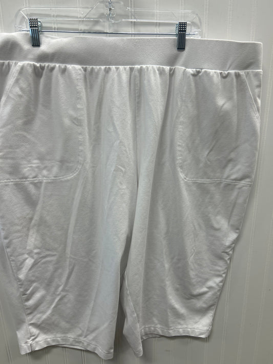 Capris By Croft And Barrow In White, Size:3X