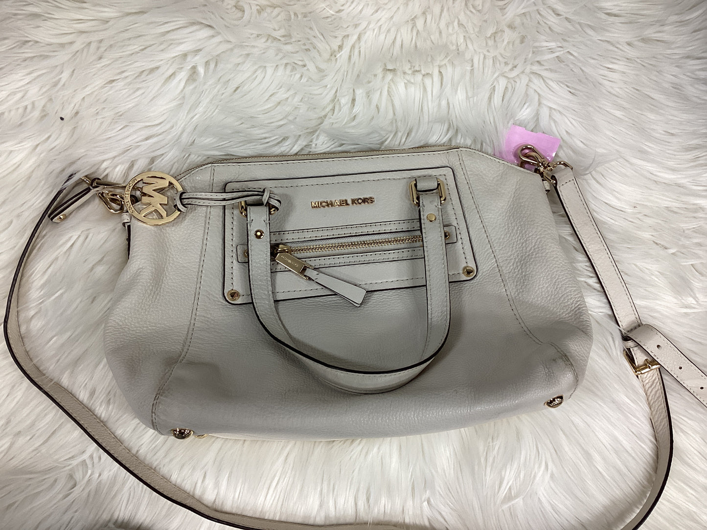 Handbag Designer By Michael Kors In Cream, Size:Large
