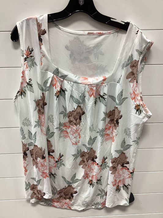 Top Sleeveless By Cmb In Floral Print, Size:2X