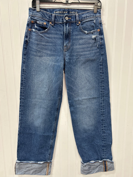 Jeans Straight By American Eagle In Blue Denim, Size:2
