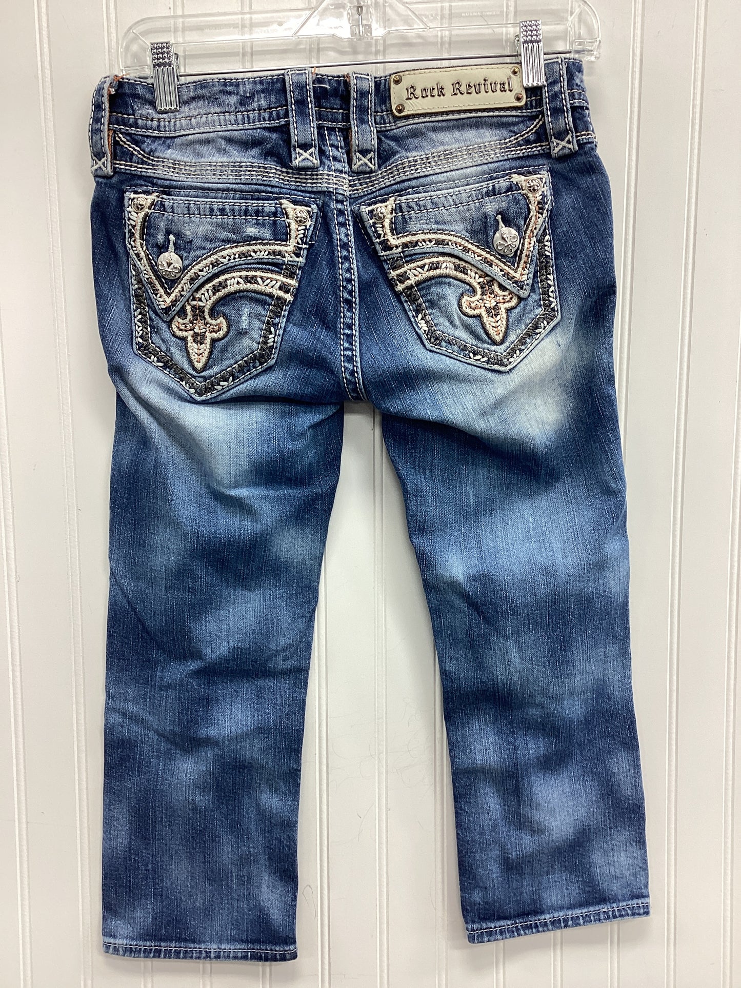 Capris By Rock Revival In Blue Denim, Size:2