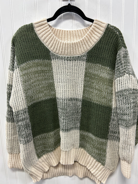 Sweater By So In Cream & Green, Size:1X