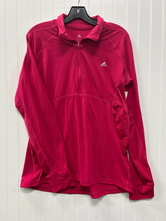 Athletic Top Ls Collar By Adidas In Pink, Size:Xl