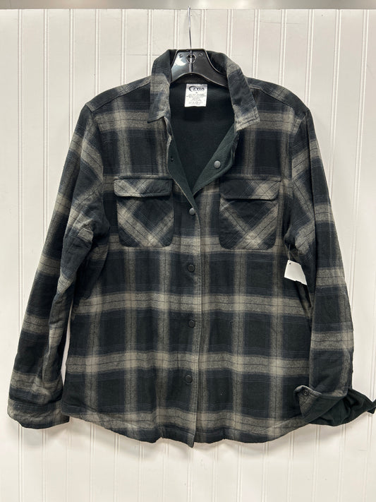 Jacket Fleece By Zyia In Black & Grey, Size:M