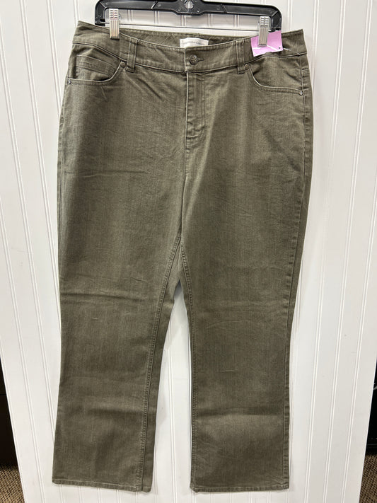 Jeans Straight By Christopher And Banks In Green Denim, Size:12