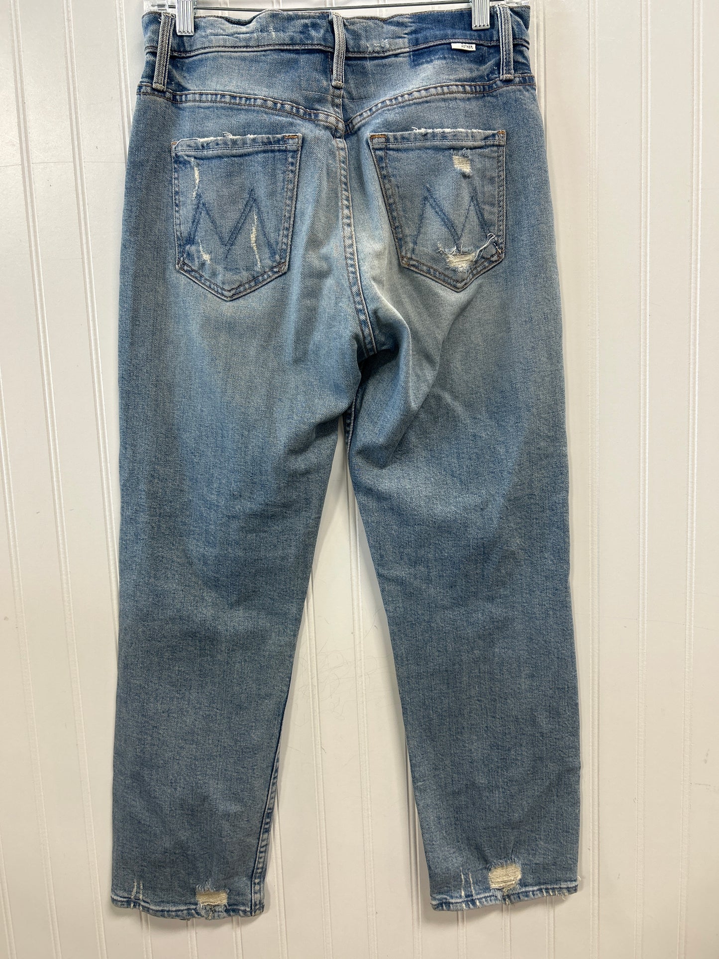 Jeans Straight By Mother In Blue Denim, Size:6