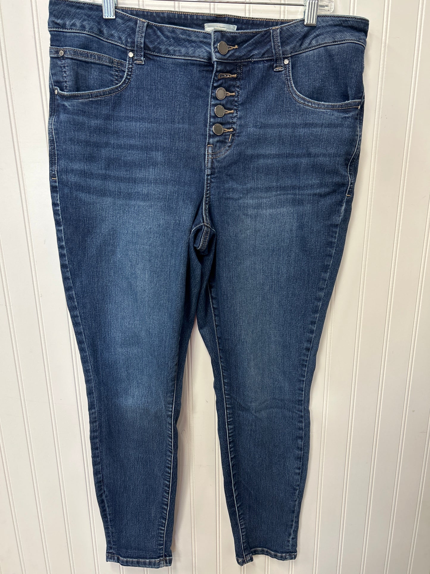Jeans Skinny By Maurices In Blue Denim, Size:14