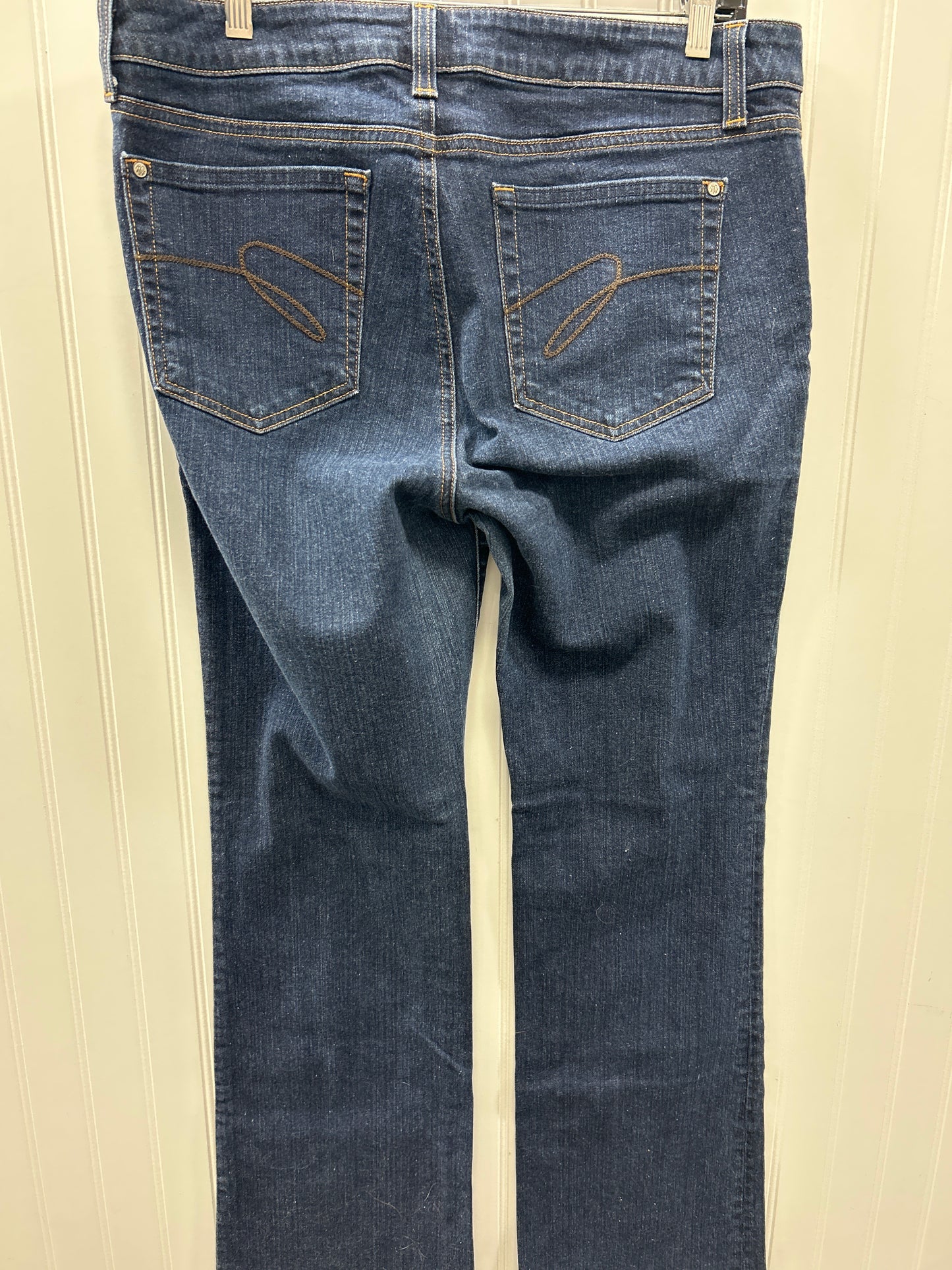 Jeans Straight By Miracle In Blue Denim, Size:14