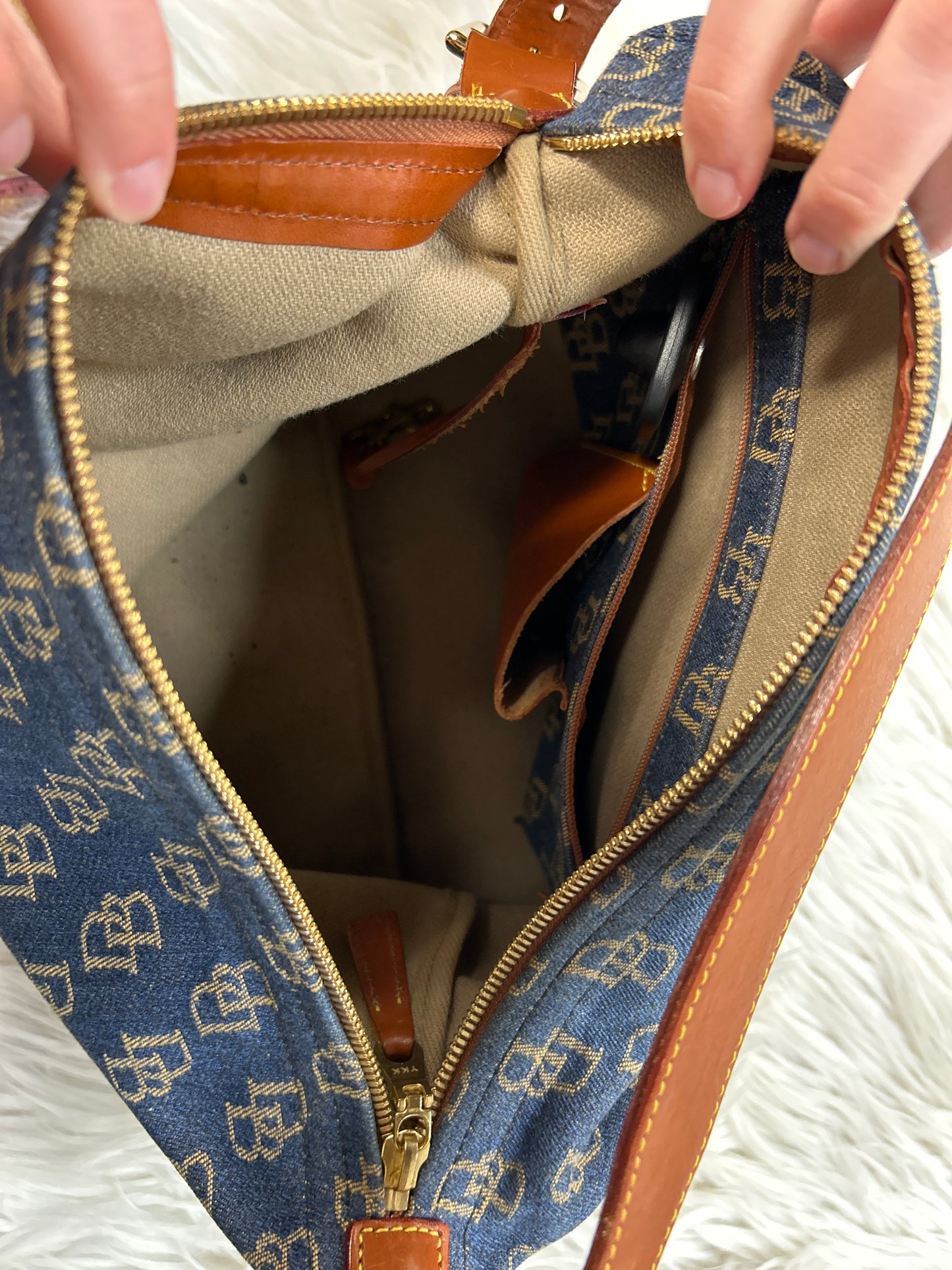 Handbag Designer By Dooney And Bourke In Blue, Size:Medium
