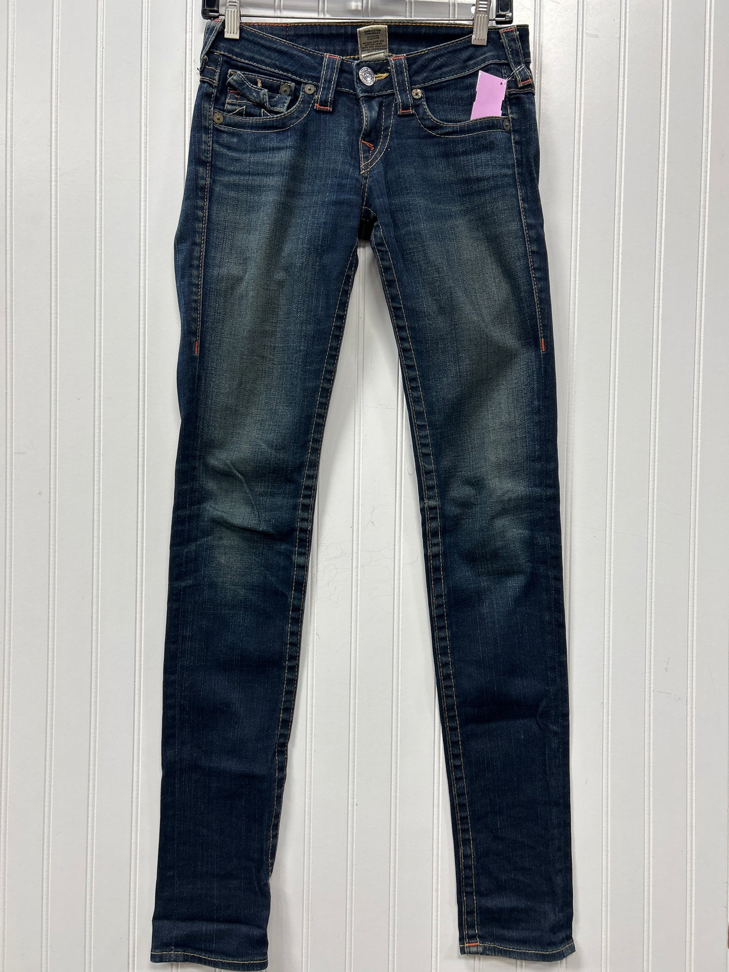 Jeans Skinny By True Religion In Blue Denim, Size:2