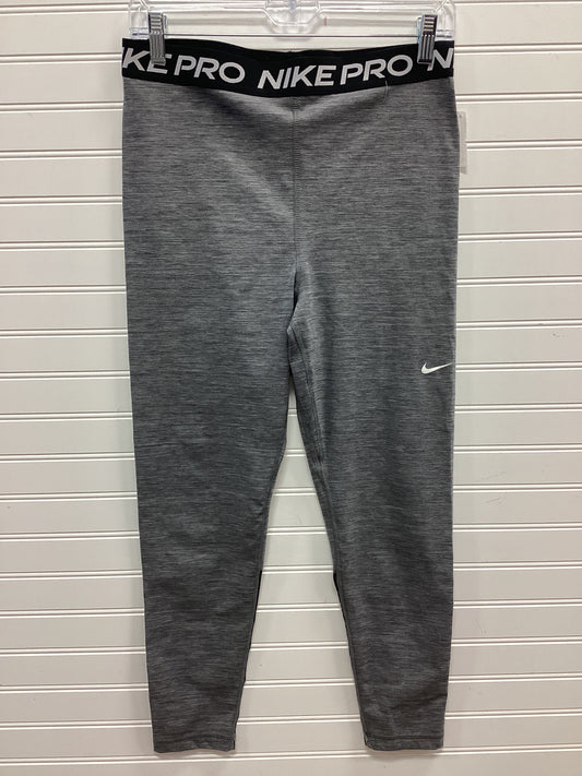 Athletic Leggings By Nike In Grey, Size:L