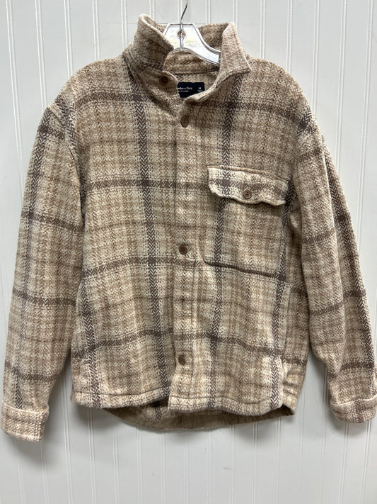Jacket Fleece By Abercrombie And Fitch In Cream, Size:M