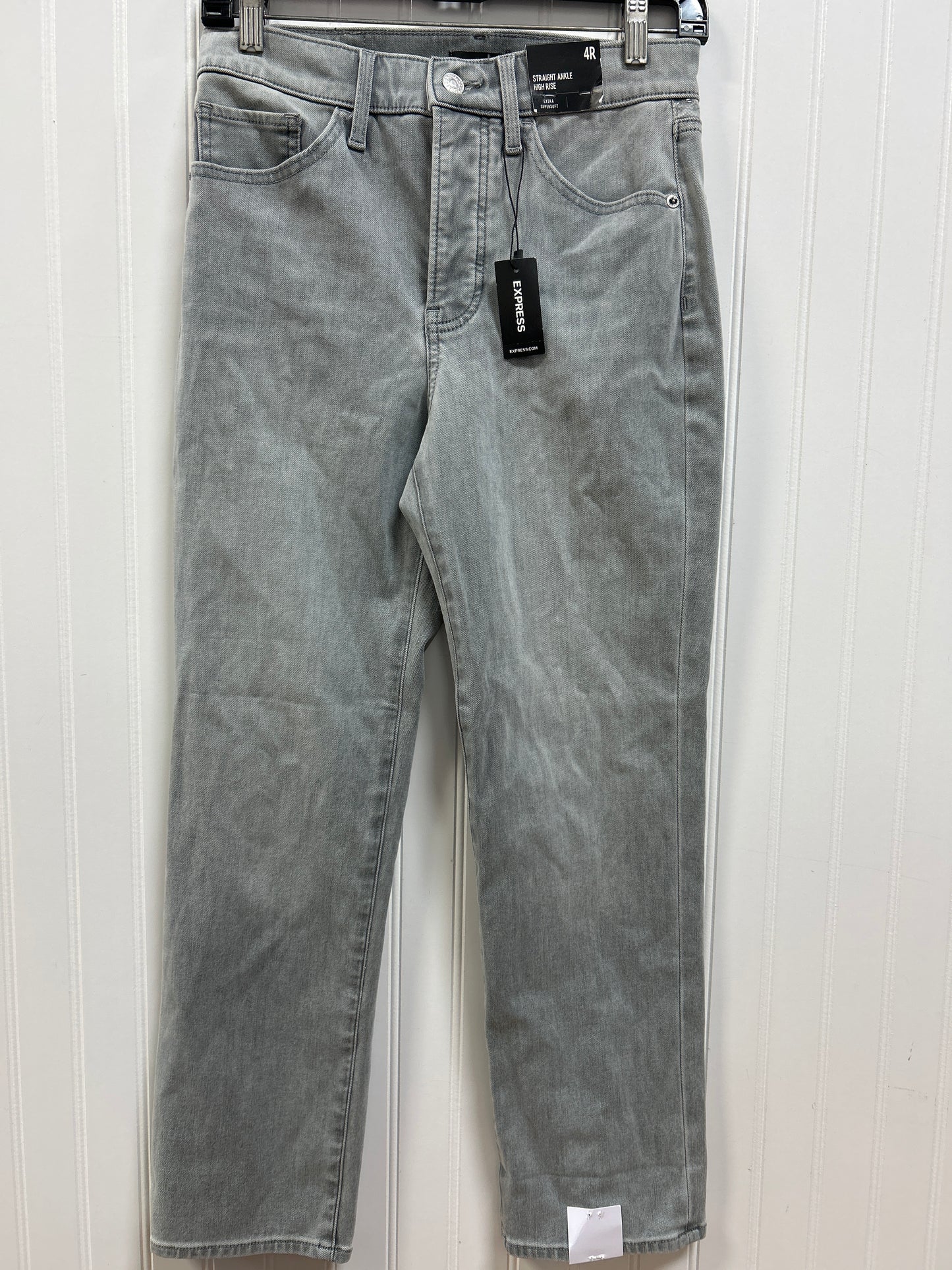 Jeans Straight By Express In Grey Denim, Size:4 NWT