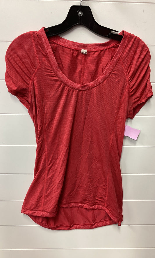 Athletic Top Ss By Lululemon In Red, Size:6