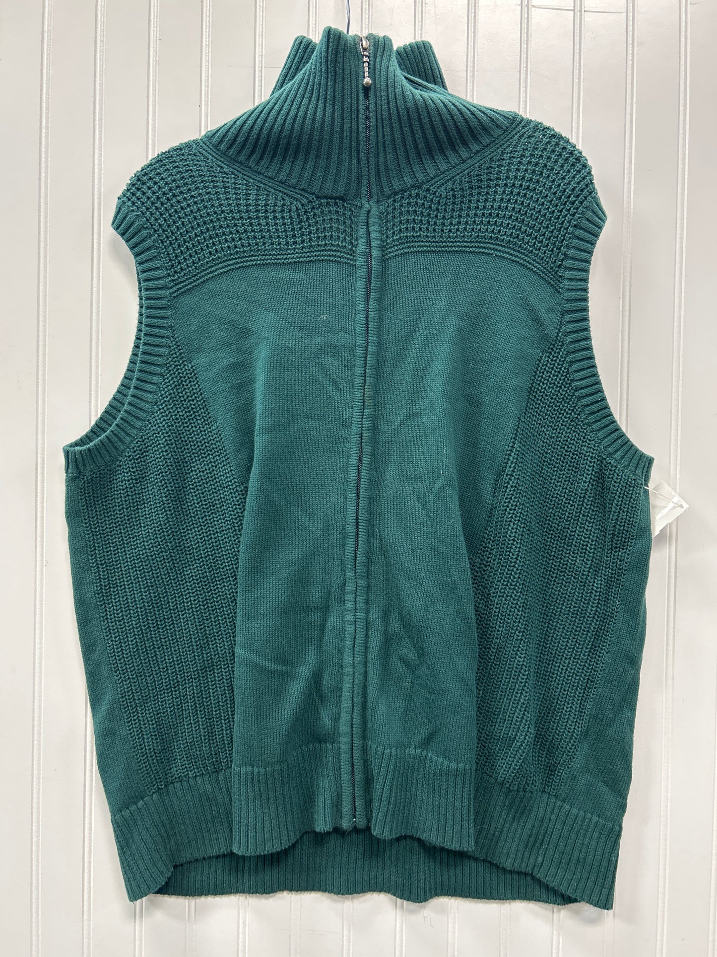 Vest Sweater By Cj Banks In Green, Size:2X