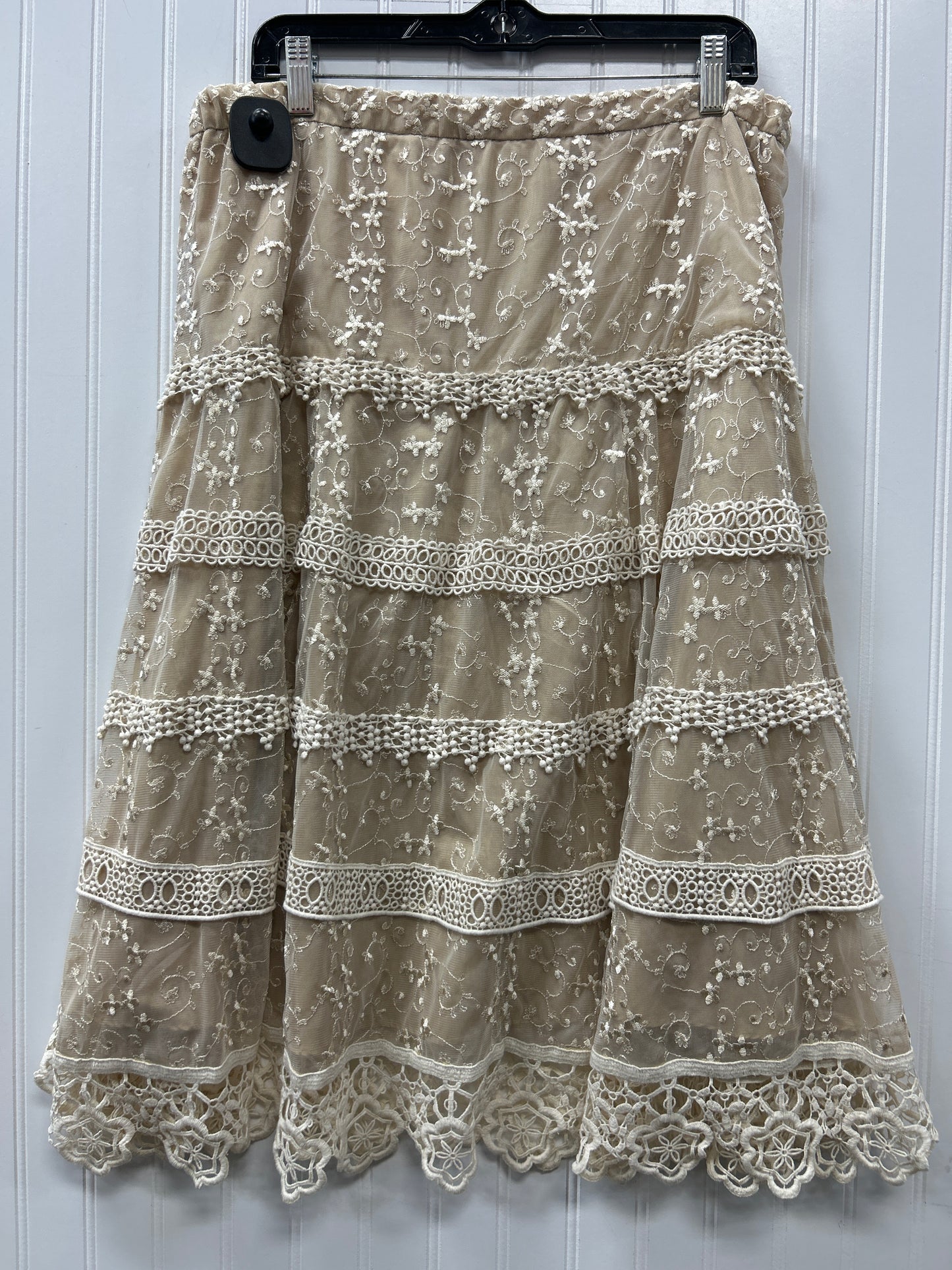 Skirt Maxi By Coldwater Creek In Cream, Size:Xlp
