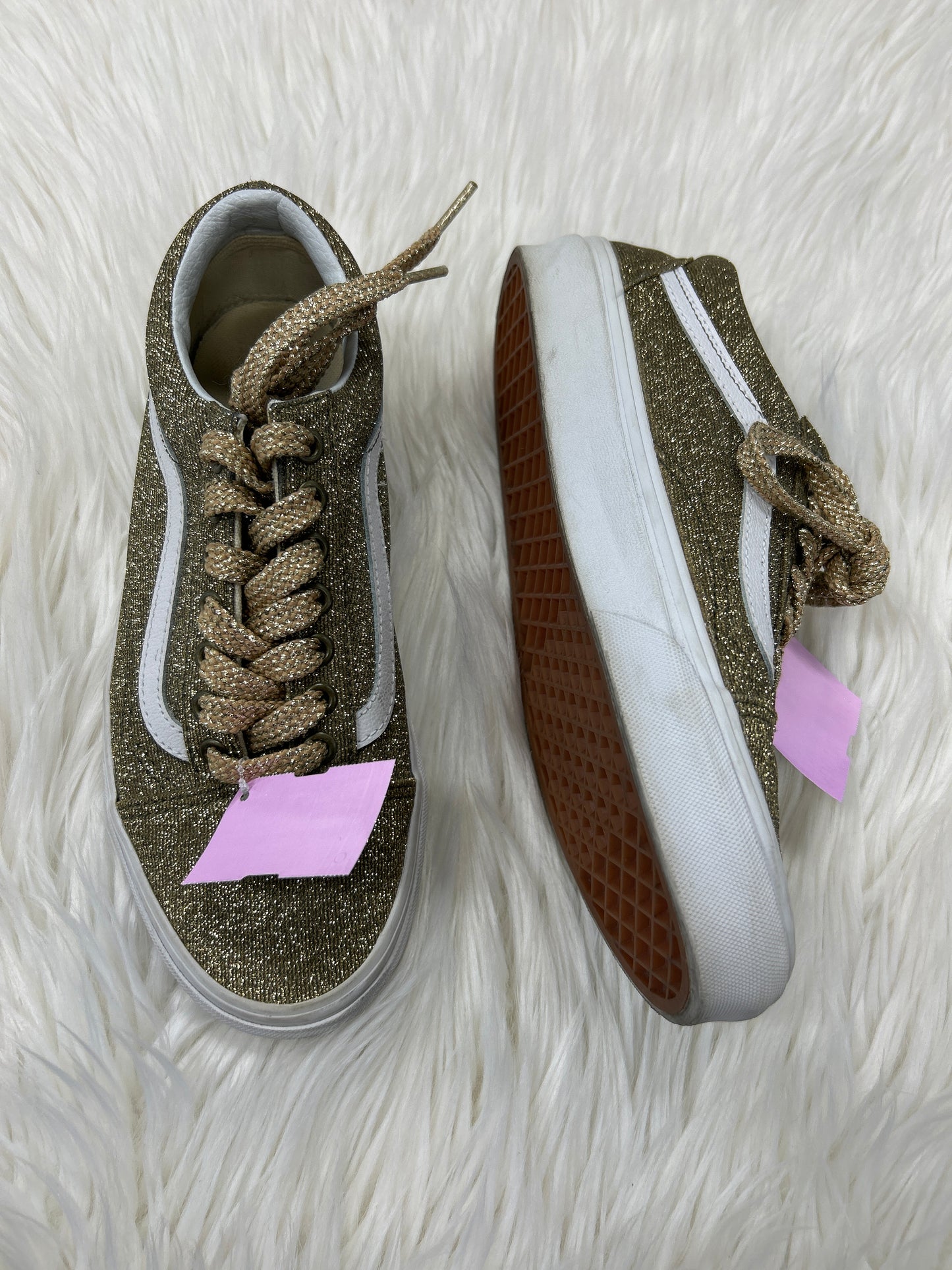 Shoes Sneakers By Vans In Gold, Size:8