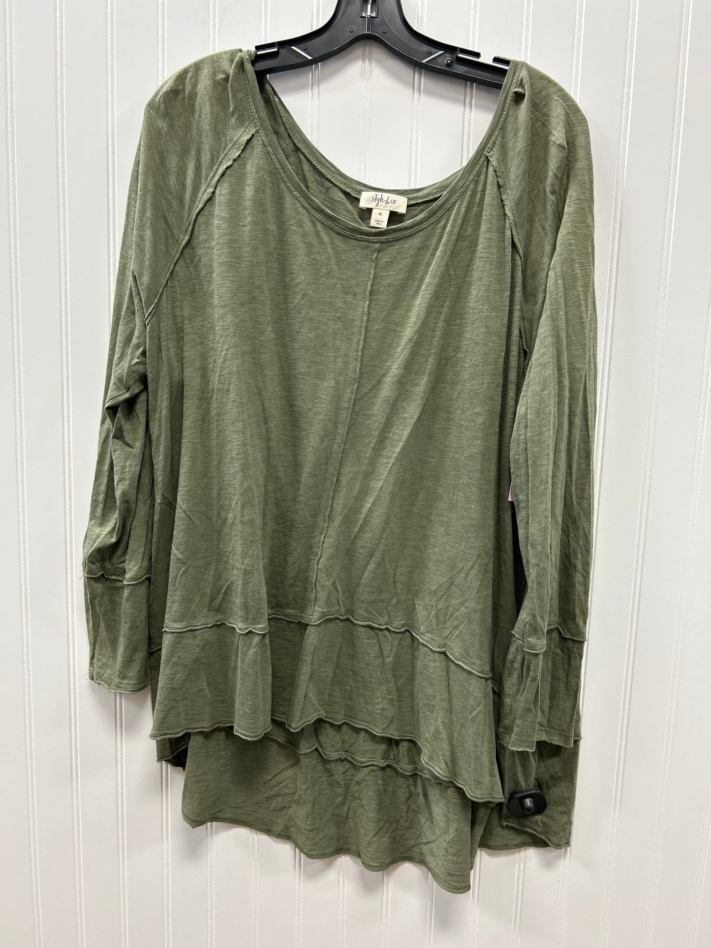 Top Ls By Style And Co Collection Women In Green, Size:Xl