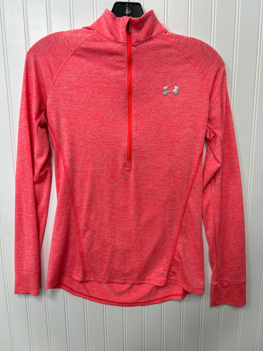 Athletic Top Ls Collar By Under Armour In Orange, Size:S