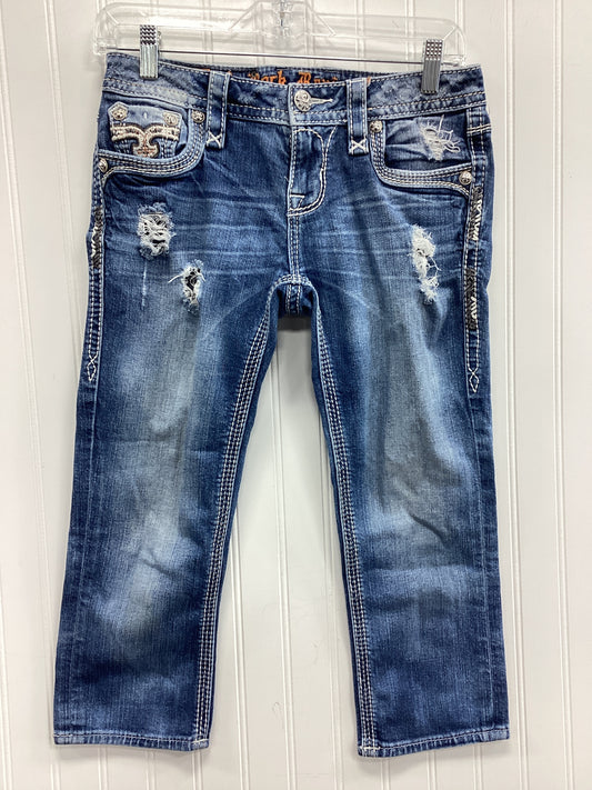Capris By Rock Revival In Blue Denim, Size:2