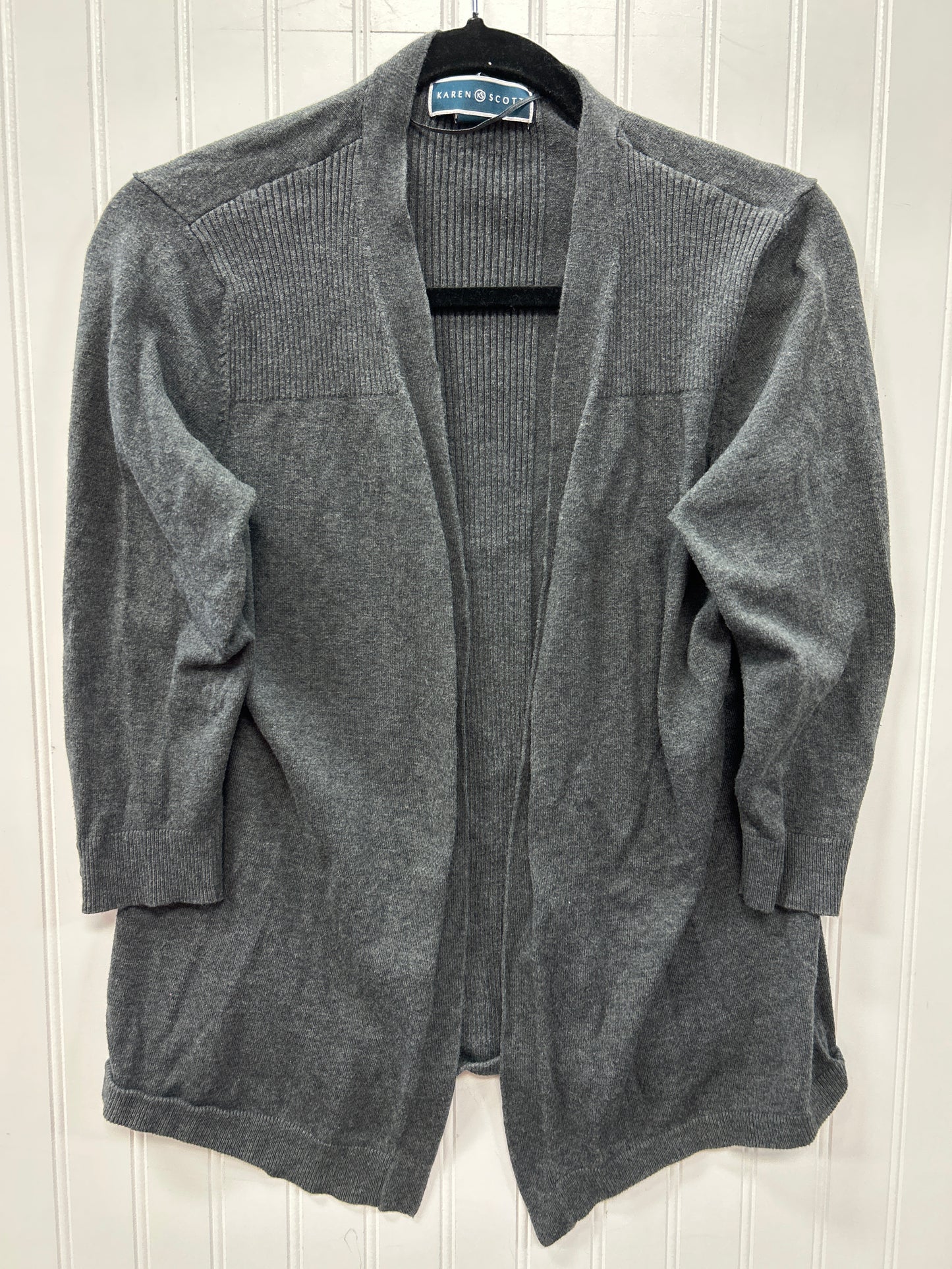 Cardigan By Karen Scott In Grey, Size:M