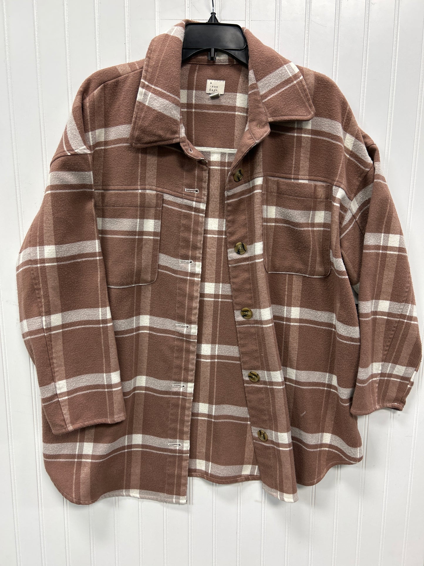 Jacket Fleece By A New Day In Brown, Size:1X