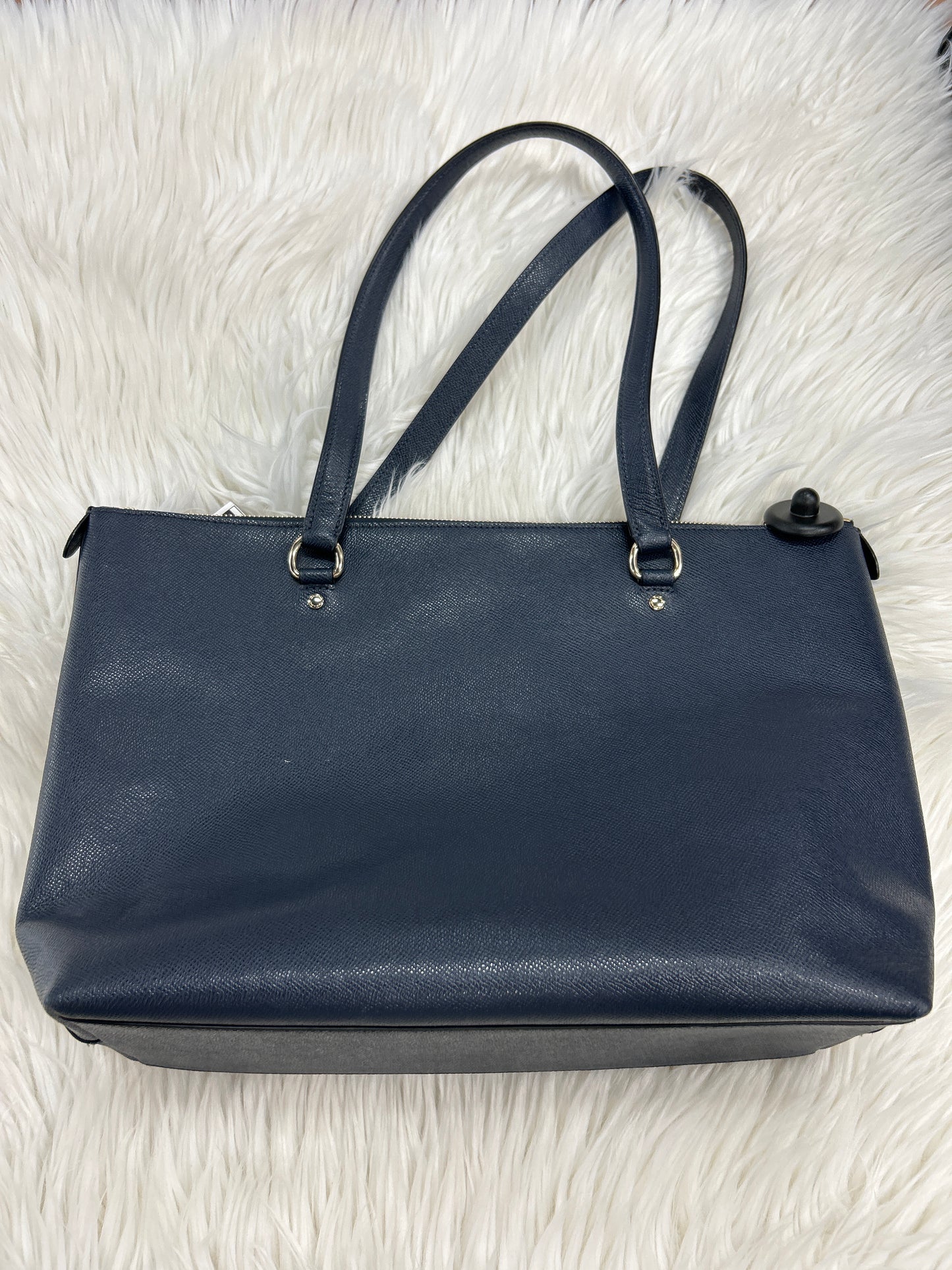 Handbag Designer By Coach In Navy, Size:Large AS IS