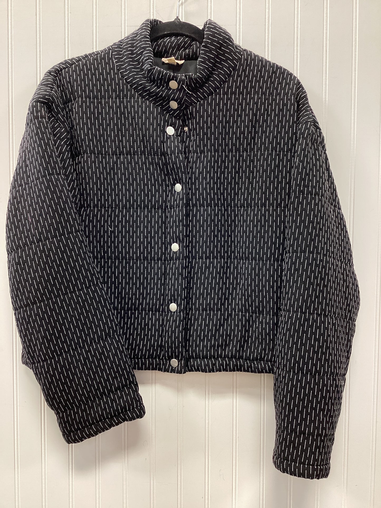 Jacket Puffer & Quilted By Hem & Thread In Black, Size:L
