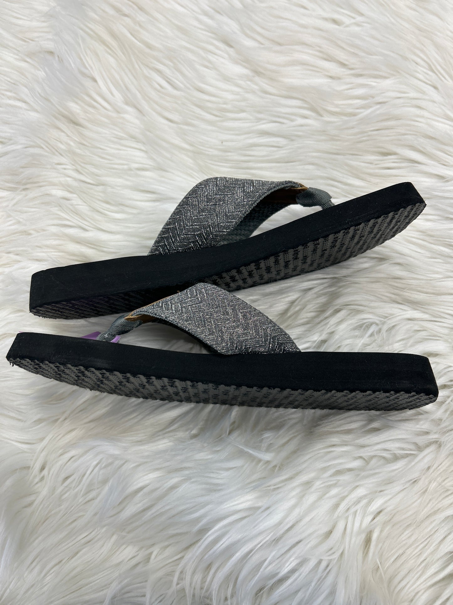 Sandals Flip Flops By Corkys In Silver, Size:8
