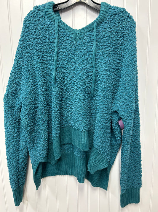 Sweatshirt Hoodie By Pol In Teal, Size:Xl