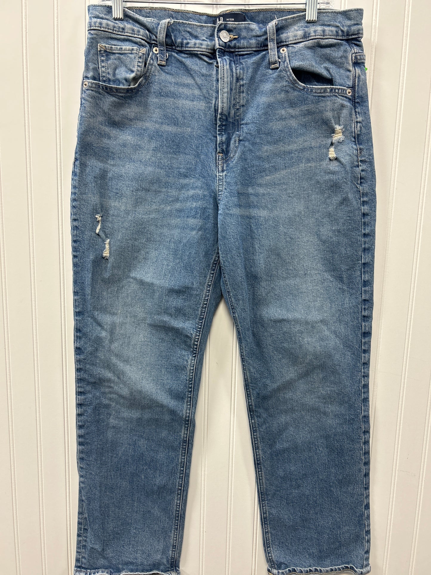 Jeans Straight By Gap In Blue Denim, Size:14
