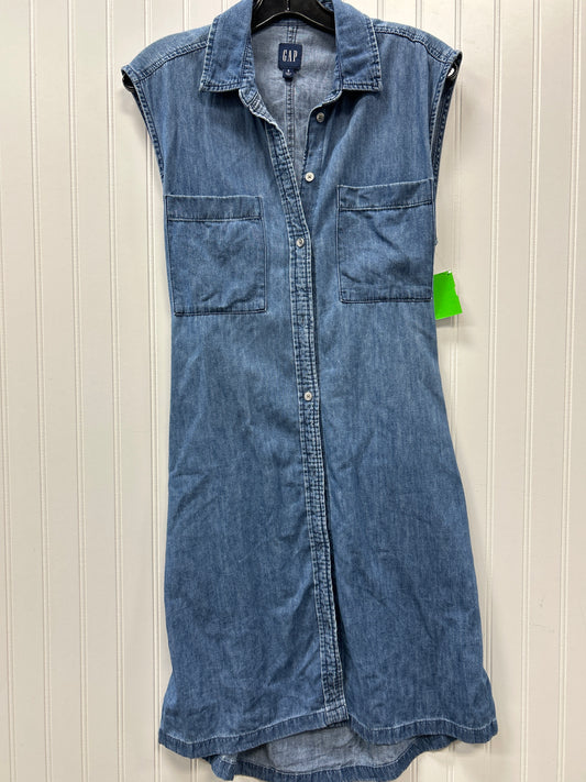 Dress Casual Midi By Gap In Blue Denim, Size:S