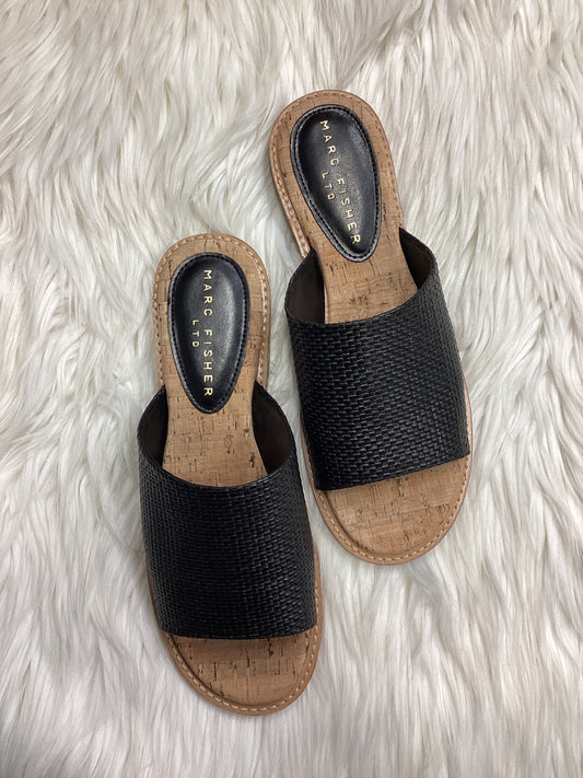 Sandals Flats By Marc Fisher In Black, Size:8