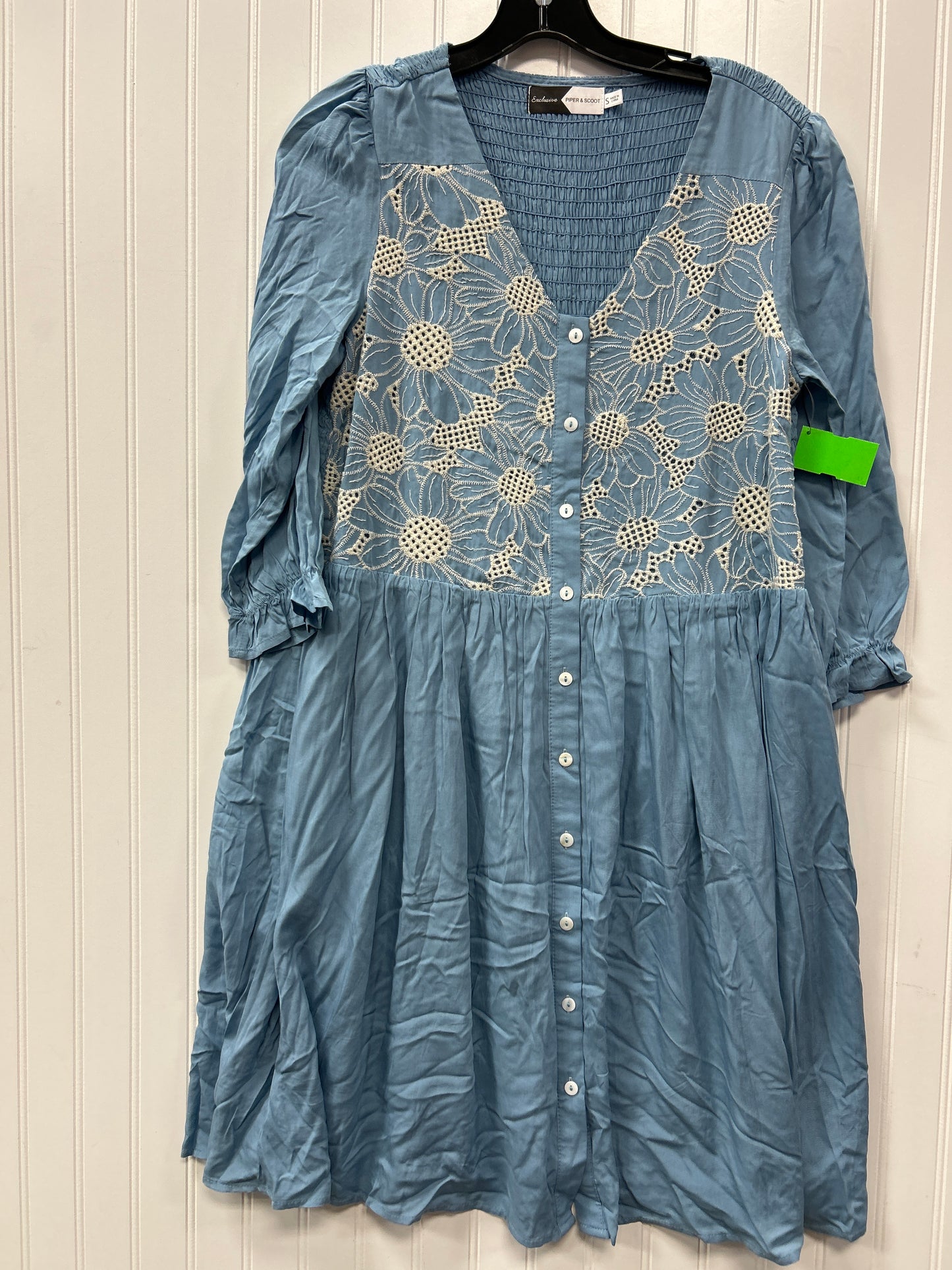 Dress Casual Midi By Cmc In Blue, Size:S